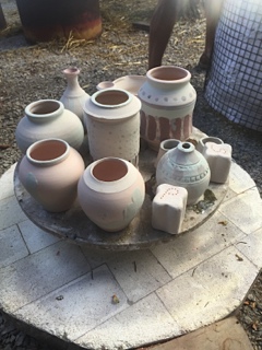 Krouse, Raku kiln loaded with glazed pots