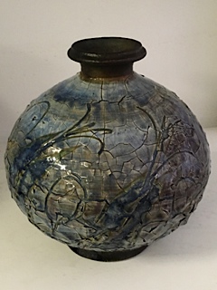 Krouse, Raku Vase, 8 x 8