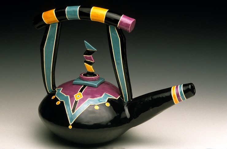 Ham Tea Pot 12 inches White Stoneware