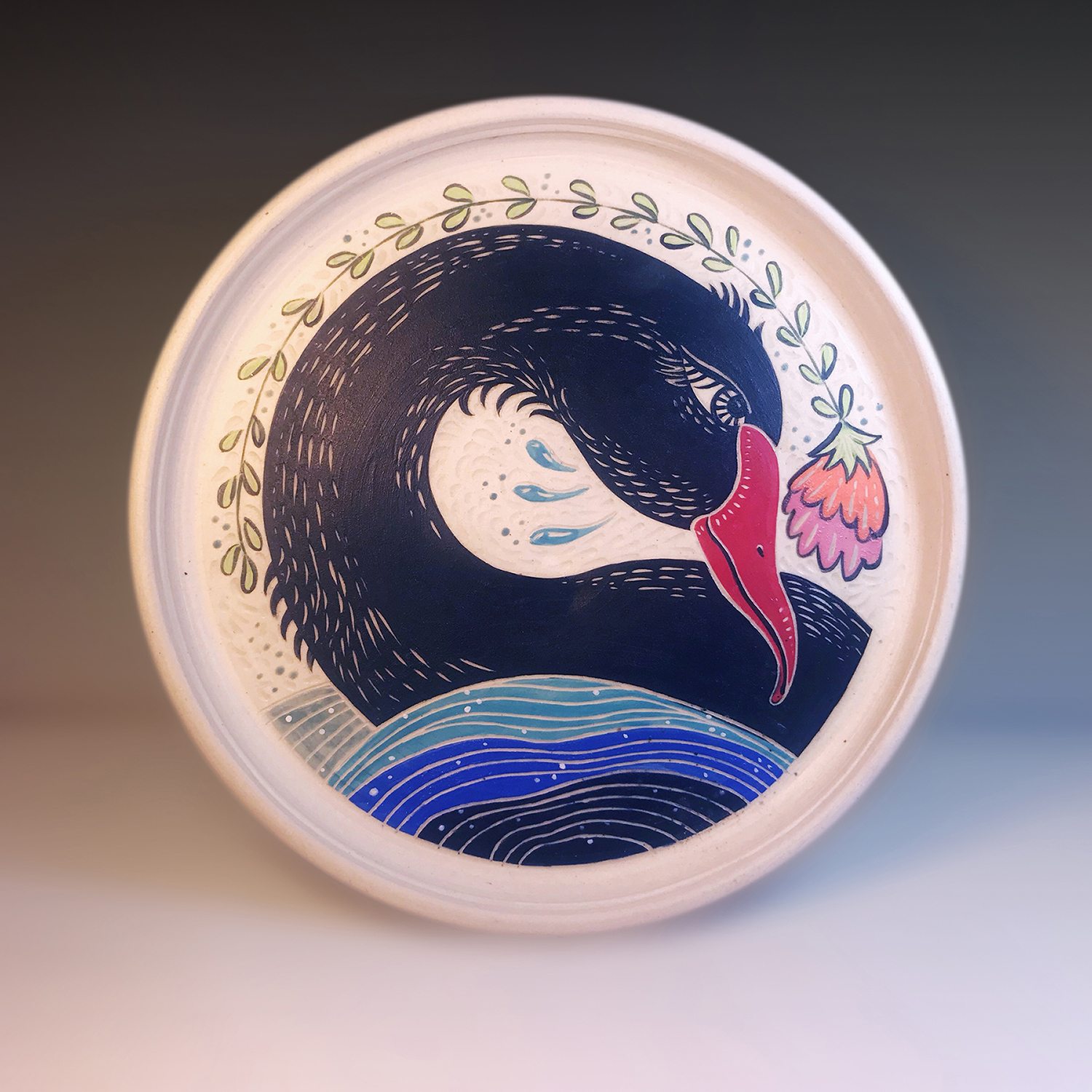 Rosseter-BlackSwan-9.25_Wx1_H-Procelain-Cone6