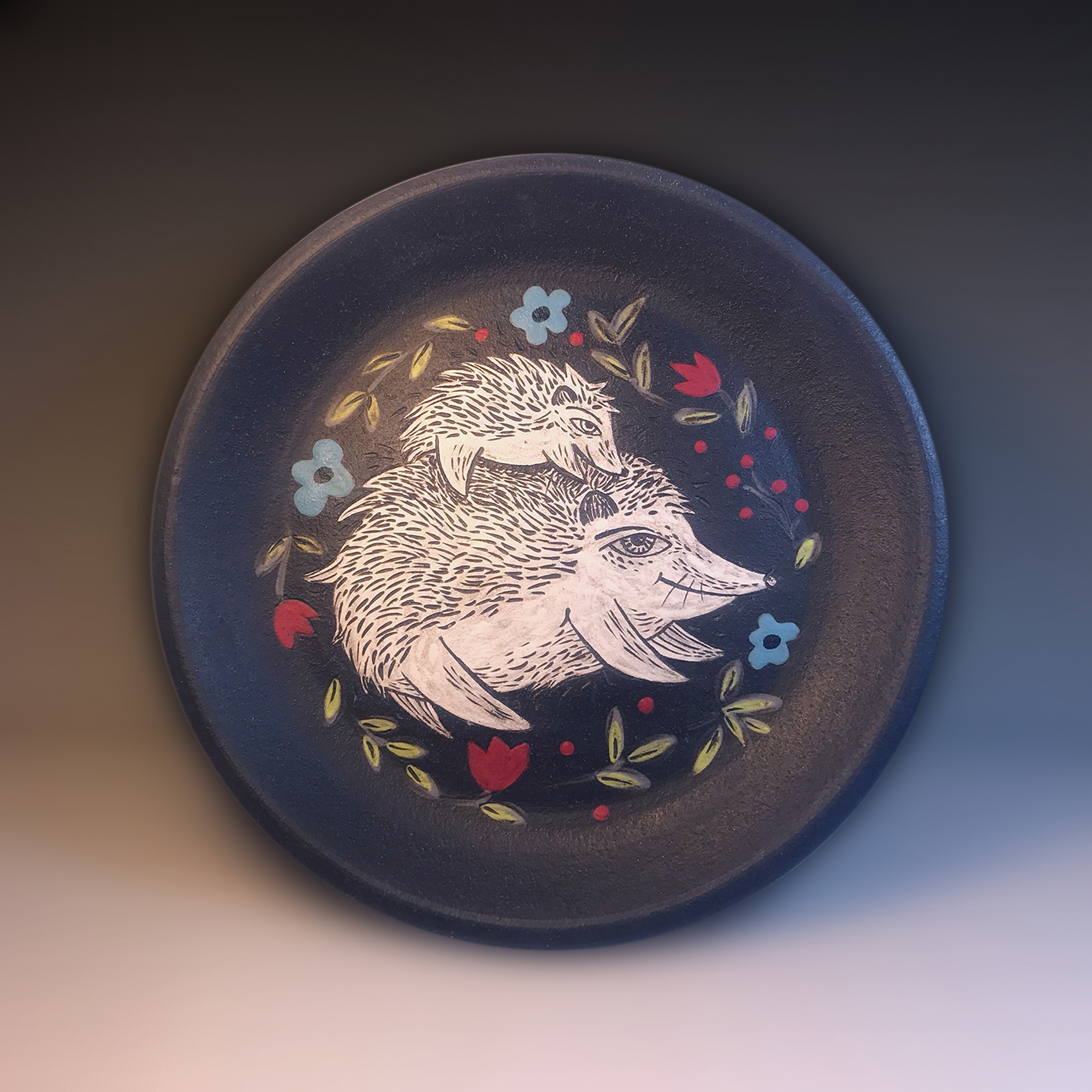 Rosseter-Hedgehogs-8.5_Wx1_H-BlackStoneware-Cone5